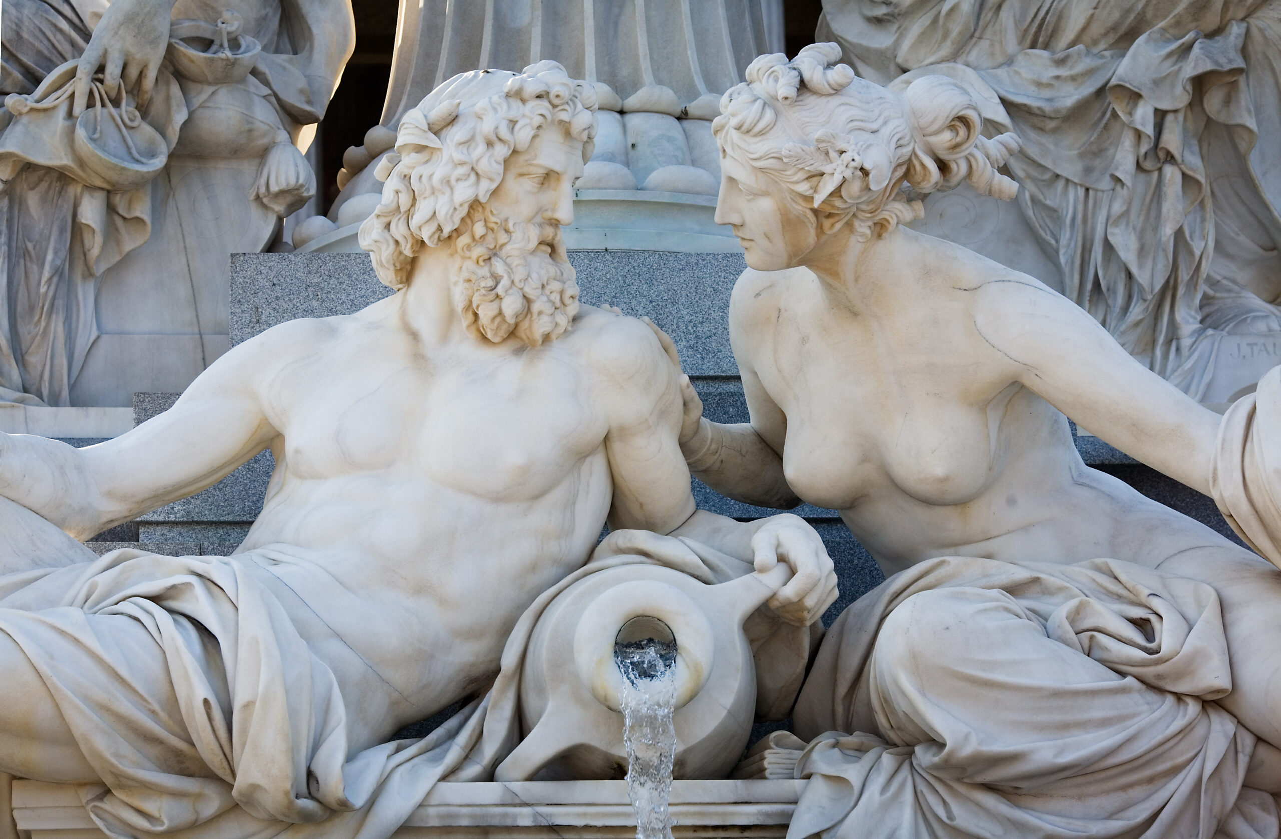 Pallas Athene fountain. Parlament. Vienna, Austria