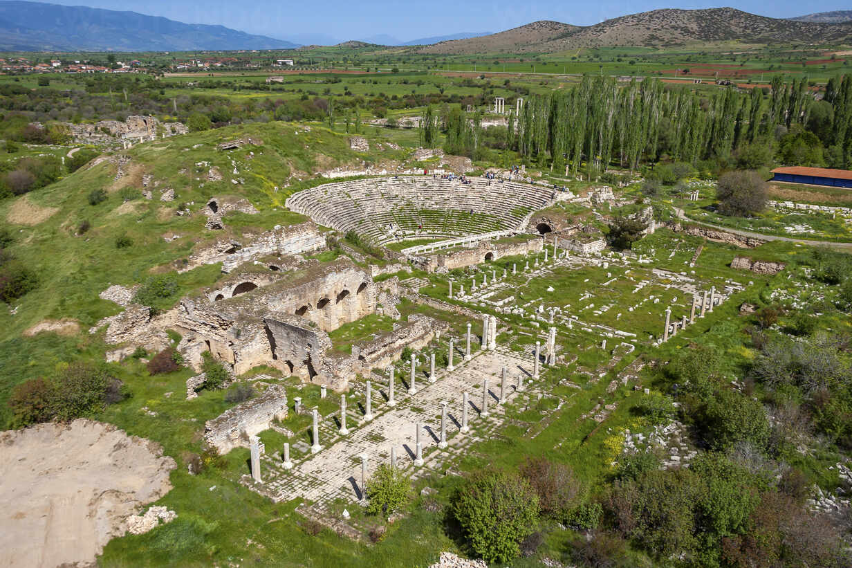 Aerial view of Aphrodisias, Aydin, Turkey.